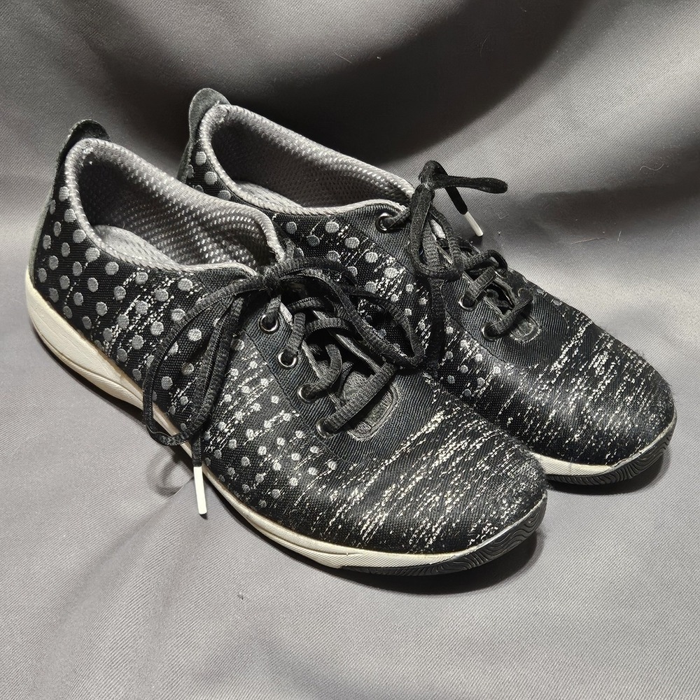 Dansko Hanna Black Gray Polka Dot‎ Lace Up Sneaker Shoes Size 8M EUR 39